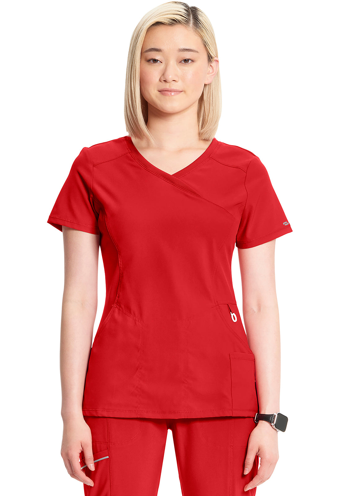 Women's Mock Wrap Top - Red